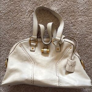 YSL Cream Leather Handbag